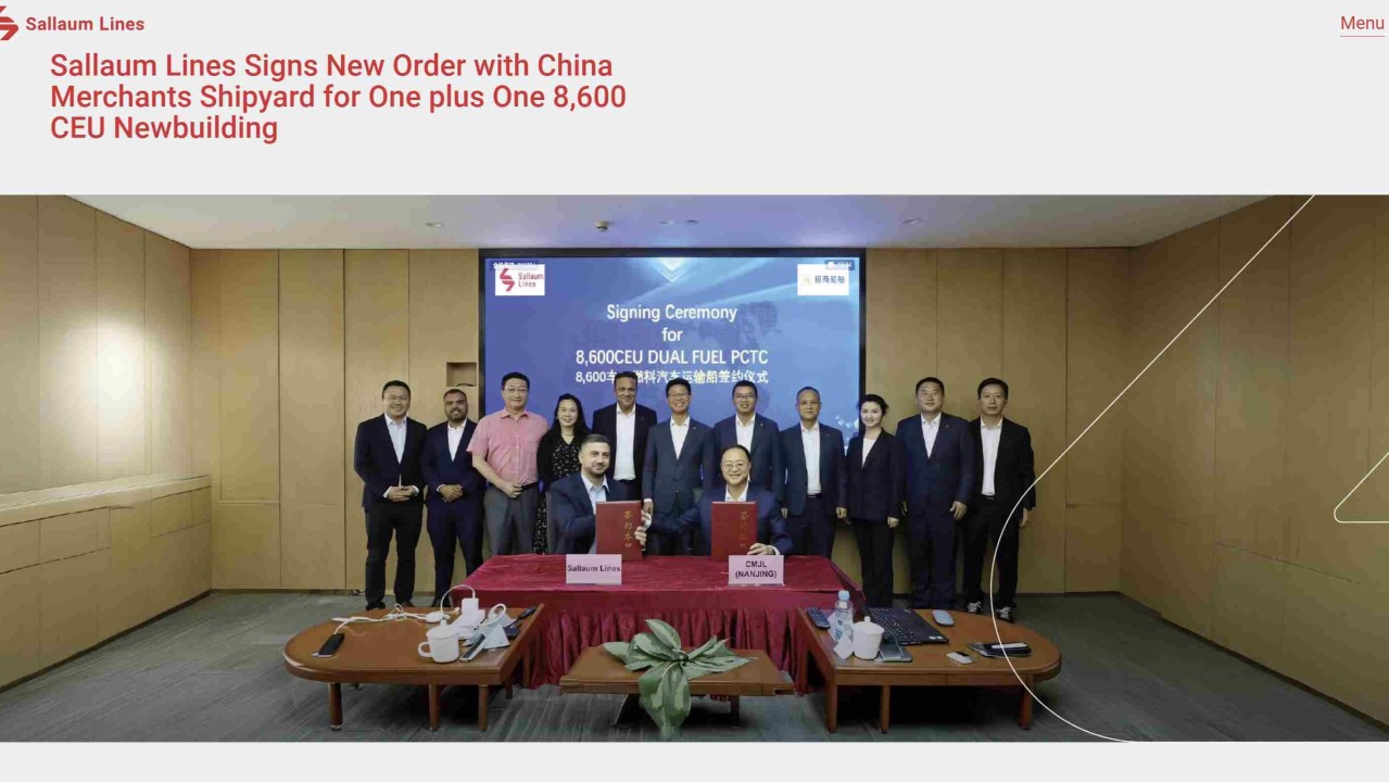 Sallaum Lines Adds 1+1 Large PCTCs at China Merchants Jinling, Taking Firm Newbuild Programme to Nine Ships
