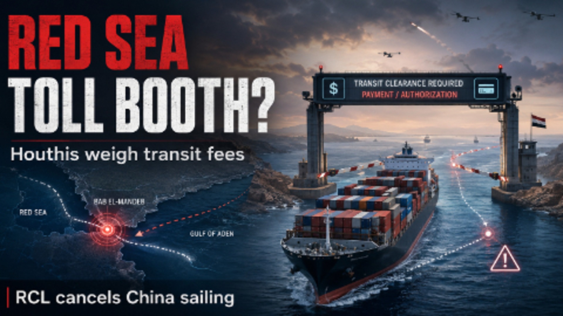 Red Sea “Toll Booth” Next? Houthis Weigh Transit Fees as RCL Cancels China Sailing