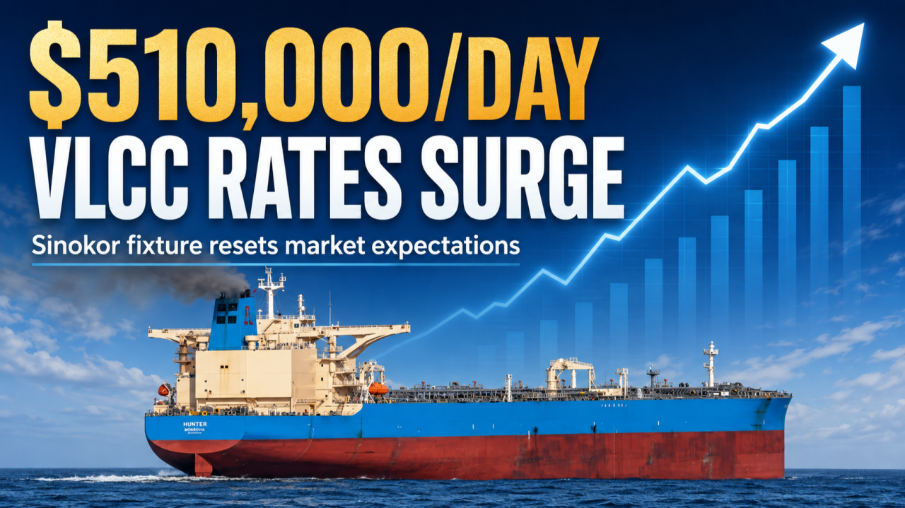 $510,000 a Day: Sinokor VLCC Fixture Sends Tanker Market Into Uncharted Territory