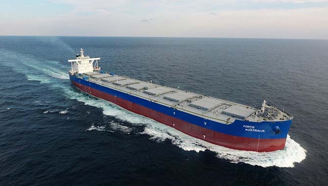 18.7万吨散货船"fortis australis"在外高桥