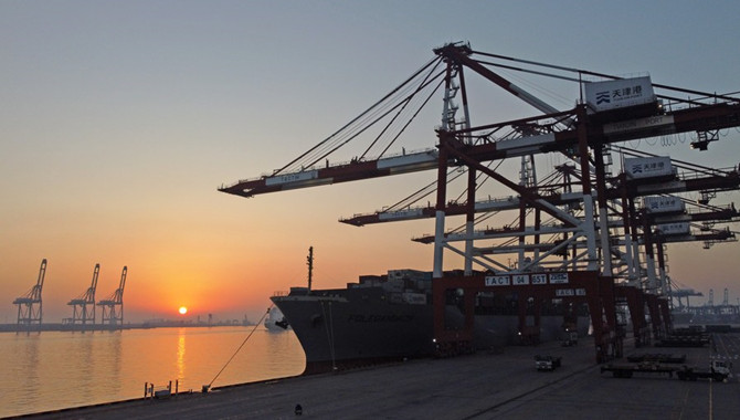 China's Tianjin Port reports container throughput o