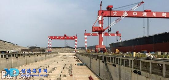 川崎重工在中国合资船厂建设新船坞（大连市）图片来自日经中文网