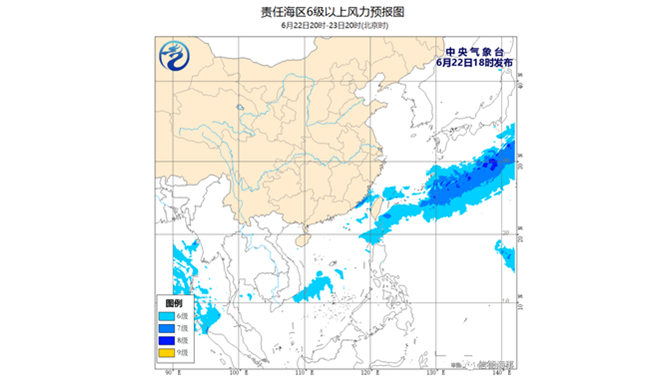 广东福建沿岸海域将有8～10级雷暴大风