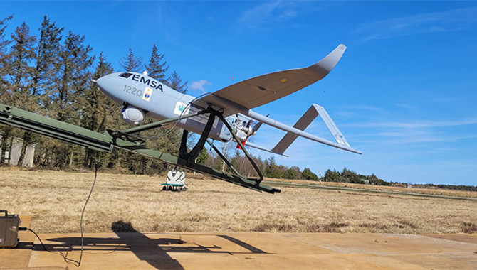 EMSA remotely piloted aircraft flying over North Se