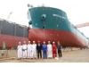 中船澄西首制17000吨沥青船提前3天船台下水