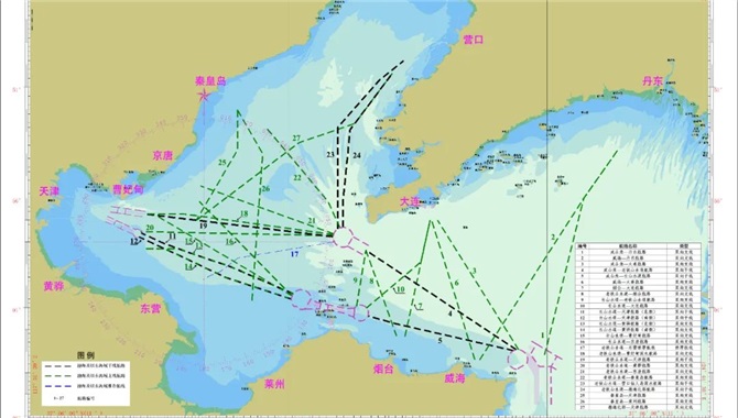 联合发布：渤海及以东海域主要公共航路