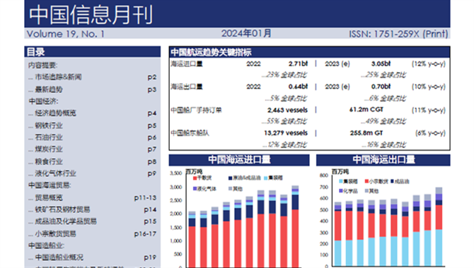 报告发布：中国海运进出口 – 全球贸易