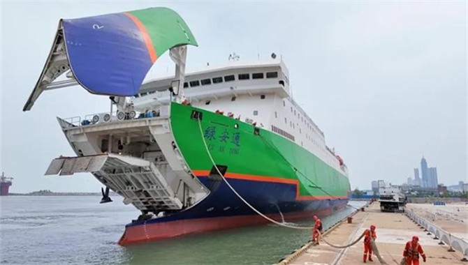 渤海海峡新能源汽车海上运输专线开通