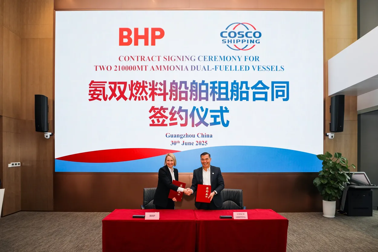 BHP signed charter contracts for two ammonia dual-f