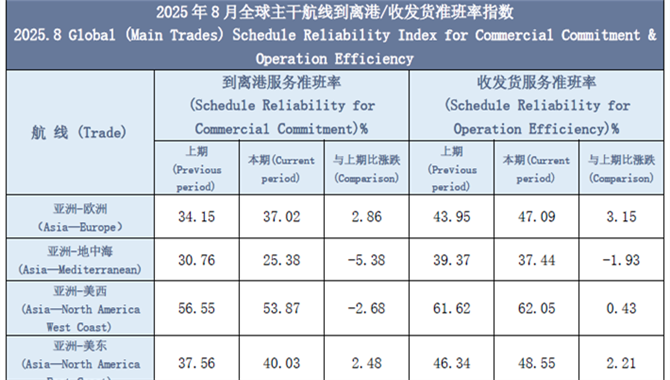 【2025年8月准班率】班轮联盟调整