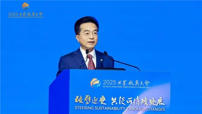 招商局集团董事长缪建民，在世界航商大